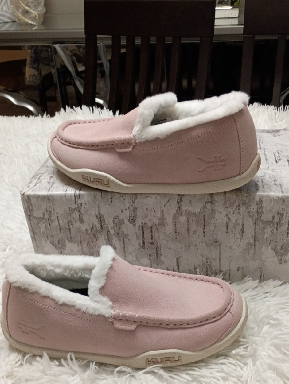 KURU Loft Women's Leather Slipper Pink/White Plantar Fascitis SZ 8M